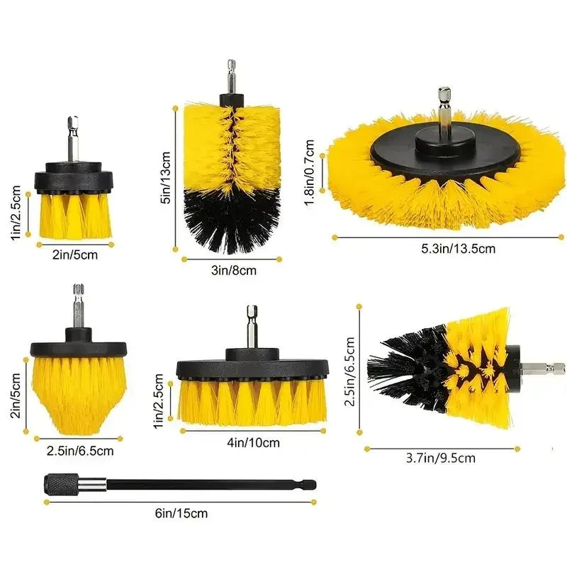 Electric Scrubber Drill Brush Kit Power Drills Scrubber Brush For Carpet Glass Car Tires Nylon Extension Pole Floor, Automotive