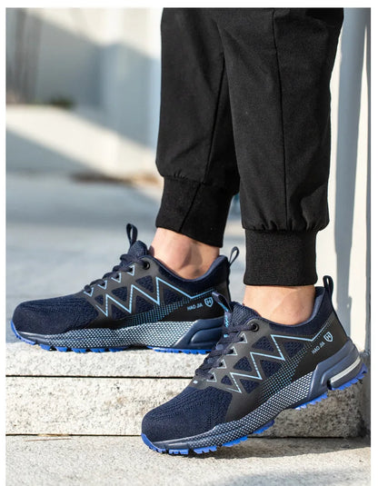 Oulylan Puncture Proof Work Safety Boots Man Breathable Work Shoes Male Men's Fashion Safety Shoes  Steel Toe Sneakers