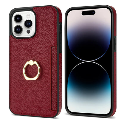 Leather Wallet Phone Case for iPhone Air 17 16 15 14 13 12 11 Pro Max XS XR X 7 8 Plus Ring Holder Card Solt Litchi Stand Cover