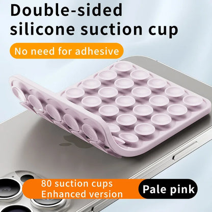 Suction Cup Phone Case Mount Double-Sided,Silicon Sticky Phone Stand for iPhone Android Selfies Hands-Free Strong Grip Holder