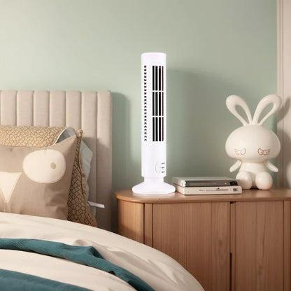 2.5W 38CM/33CM LED Tower Fan No Leaf  2 Gear Speed Stand Up Tower Fan Portable Electric Floor Fan for Living Room Bedroom Office