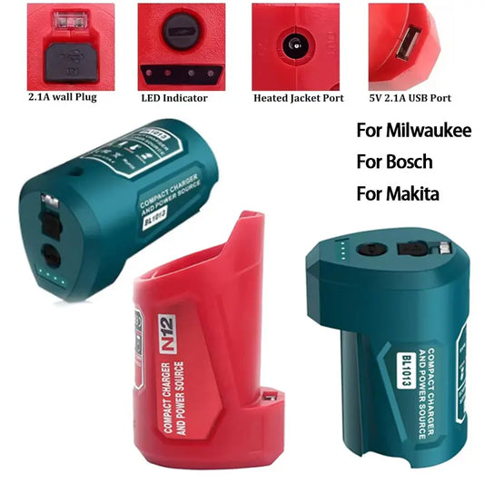 Charger Converter USB Power Adapter Phone Charger Adapter For Milwaukee For Makita For Bosch 12V Battery 12V DC Output Port