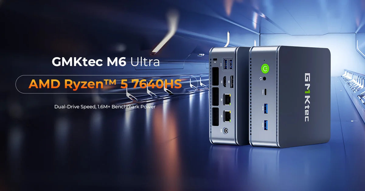 GMKtec M6 Ultra Mini PC AMD Ryzen 5 7640HS 16GB RAM 512GB ROM Desktop Computer 2.5G Dual LAN WiFi 6E BT 5.2 Windows 11 Pro