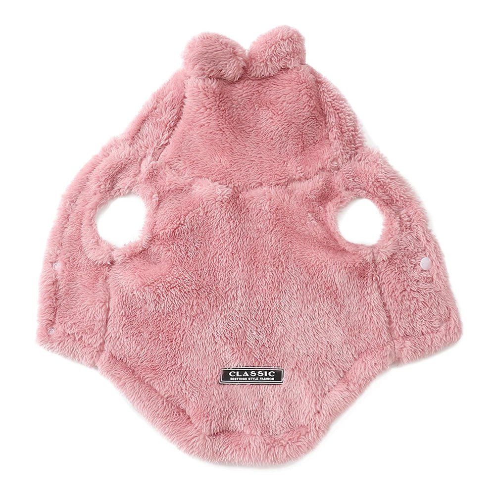 Soft Fleece Pet Dog Clothes Cute Hoodie Coat For Small Medium Dogs Cats Autumn Winter Puppy Hooded Jacket Sweater Pug Apparel