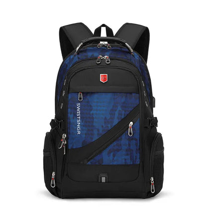 Waterproof 15.6/17.3 Inch Laptop Backpack Men USB Charging Swiss Backpack Travel Women Rucksack Male Vintage School Bag Mochila