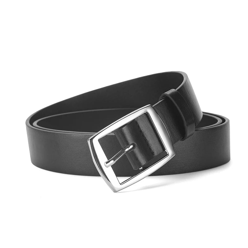 New Luxury Belt for Men PU Leather Belt Metal Pin Buckle High Quality Famous Brand Designer Waist Strap Belt for Jeans Plus Size
