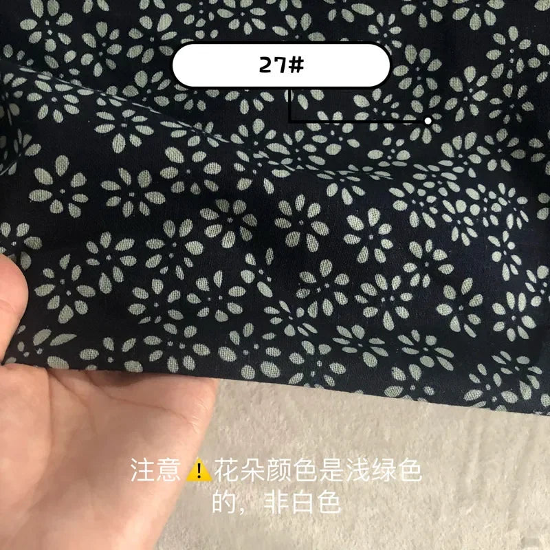 145cm Wide Printed Cotton and Linen Fabric Small Floral Patterns Retro Shirt Dress DIY Clothing Sewing Fabric 90% Cotton Content