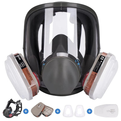 15 in 1 full face mask, reusable, wide field of vision, widely used in paint and welding woodworking 6800 respirator