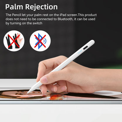 For iPad Air 6 M2 Stylus Pencil with Palm Rejection Tilt iPad Pen for 2024 iPad Pro M4 Pro 11/12.9 iPad 5/6/7/8/9/10th mini 6