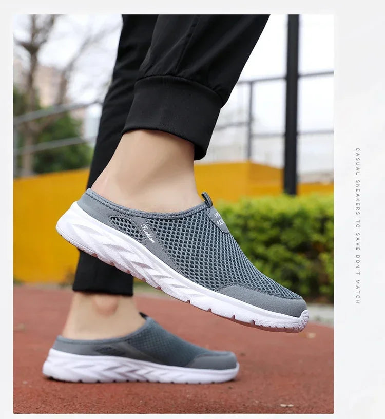 YRZL Hot Sale Men Half Slipper High Quality New Design Mesh Shoes Breathable Outdoor Sandals Comfortable Couples Walking Shoes