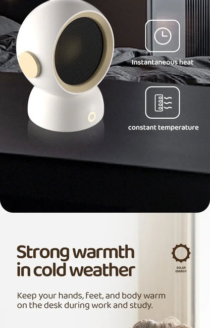 1200W Electric Heater Portable Desktop Fan Heater Heating Warm Air Blower Mini Radiator Home Office Warmer Machine for Winter