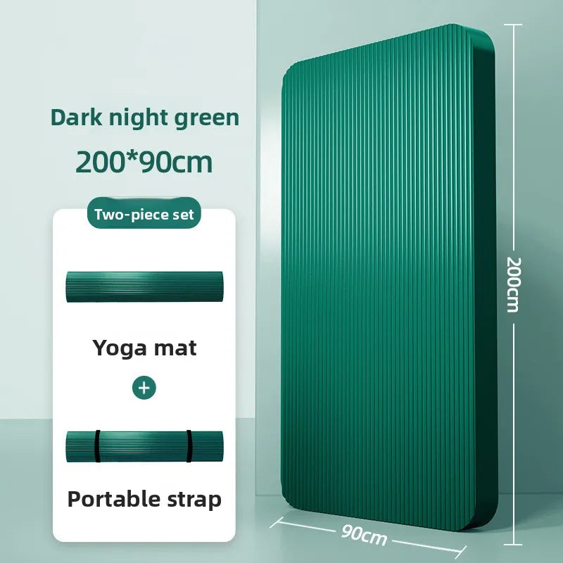 Men's Yoga Mat 20mm Thiened Lengthened And Widened Non-Slip Fitn Exercise Equipment Pure Color Nbr Material Yoga Pad