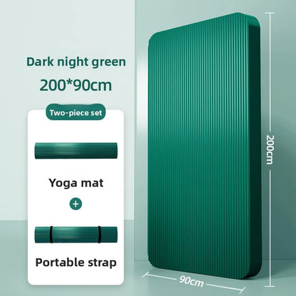 Men's Yoga Mat 20mm Thiened Lengthened And Widened Non-Slip Fitn Exercise Equipment Pure Color Nbr Material Yoga Pad