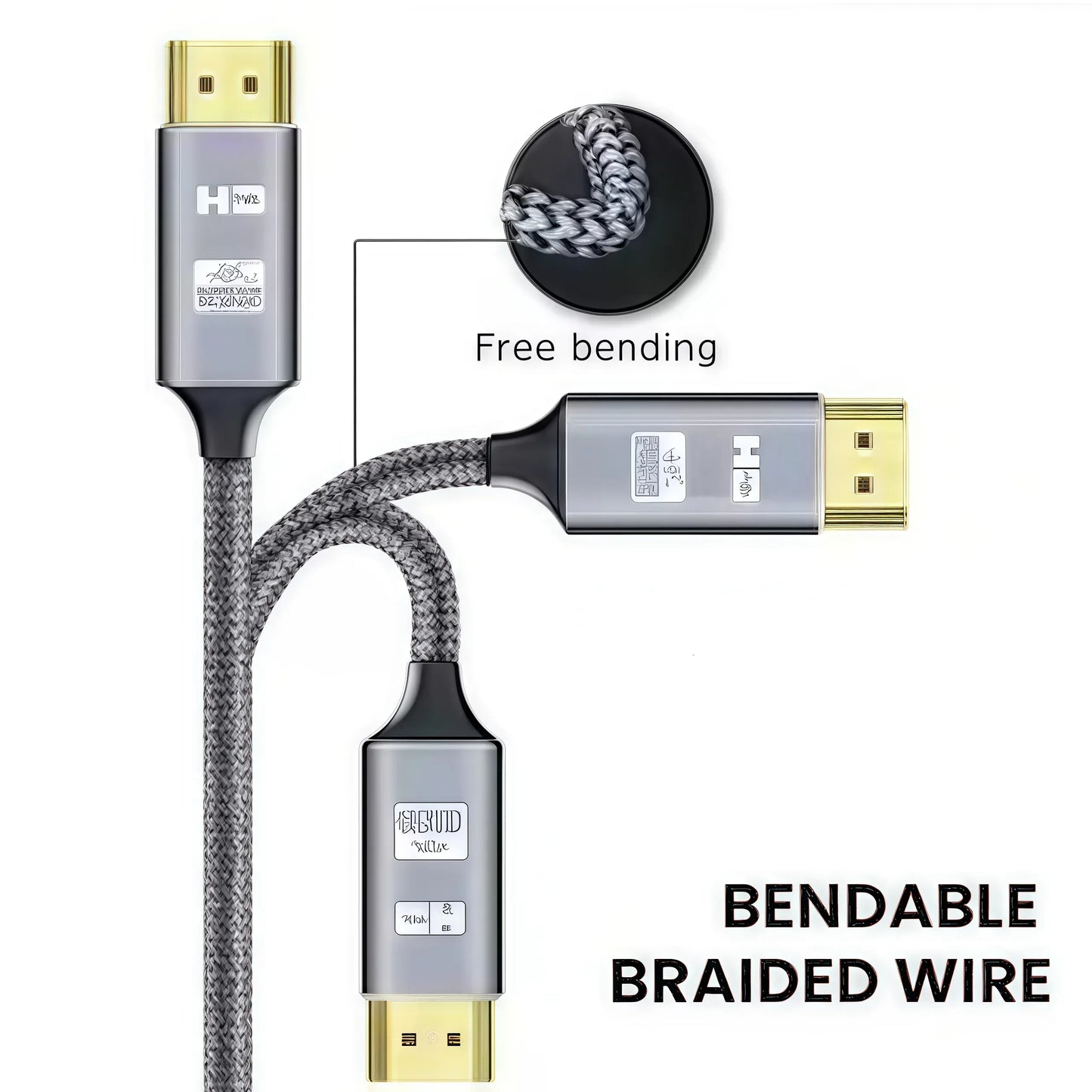 HDMI 2.0 Cable 4K HDR High Speed with Ethernet - 3D/ARC/PS5/PS4/Xbox/Fire TV/Blu-ray Player Compatible