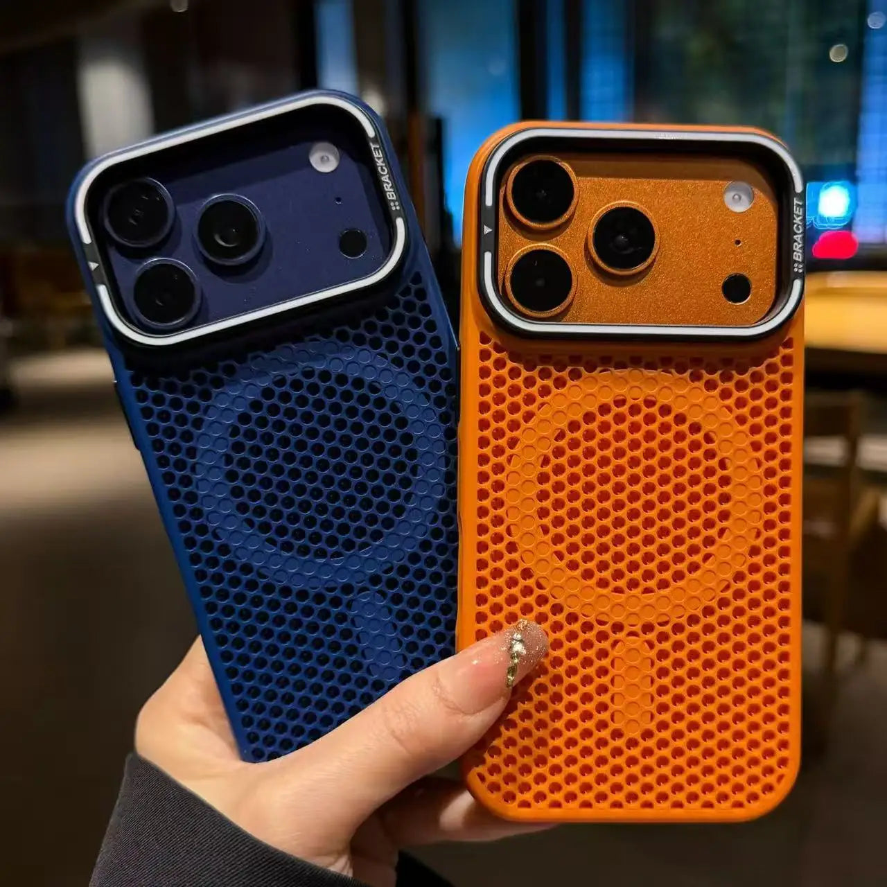 Camera mount mesh cooling case for iPhone 17 Pro Max 15 17 Pro 14 13 12 16 Pro Max For Magsafe wireless charging Shockproof cove