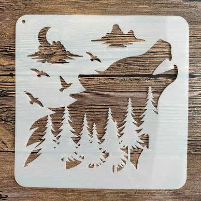 20*20 cm DIY mandala mold for painting stencils stamped photo album embossed paper card on wood, fabric wall christmas deer