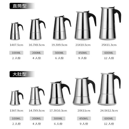 Explosions Stainless Steel Mocha Pot European Coffee Cup Portable Electric Coffee Pot Spot Wholesale