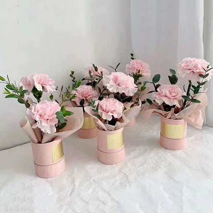 4Pcs Mini Flower Box Portable Round Rose Bouquet Bucket Boxes Wedding Party Table Decoration DIY Gift Packaging Valentine's Day