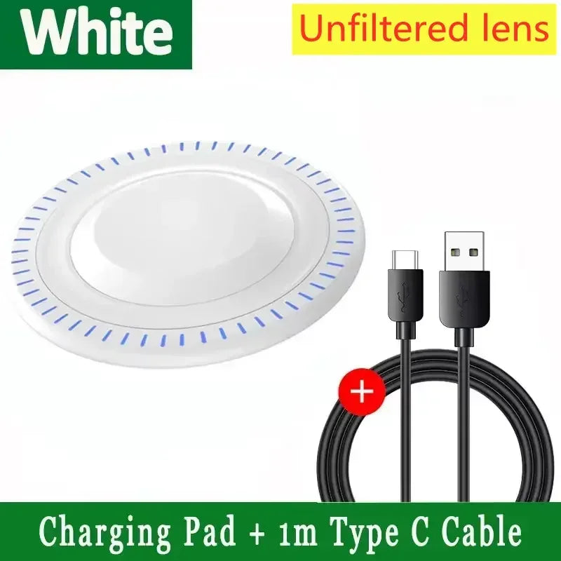 LED Night Light Wireless Charger Stand Pad For iPhone 16 15 14 13 12 Pro Max Samsung S25 S24 Xiaomi Quick Fast Charging Station