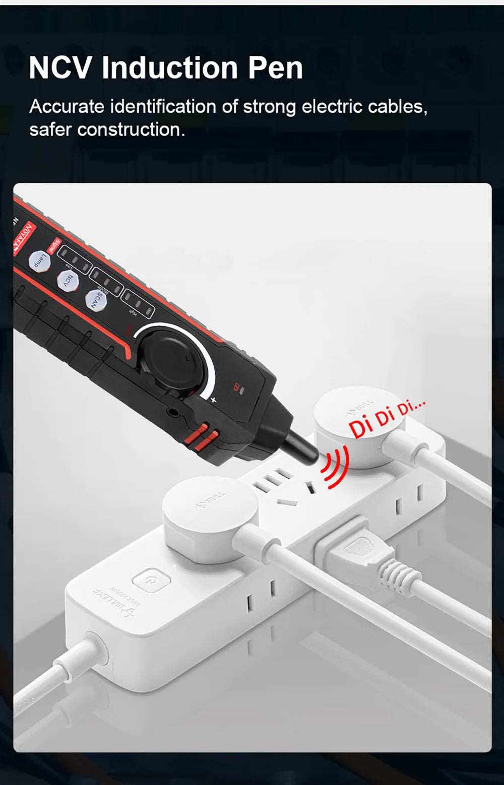 NOYAFA NF-8209S Network Cable Tester Cable Tracker Cat5 Cat6 PoE Tester Detect Length Continuity Test with NCV & Lamp