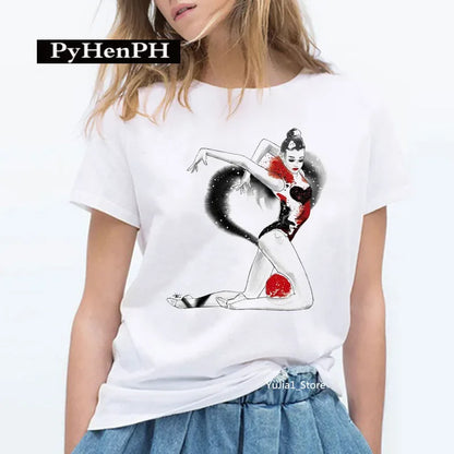 Gymnast Dancer T Shirt  Fashion Gymnast Artistic Gymnastics Printed T-shirt for Women Parent-child Clothing Oversized T Shirt