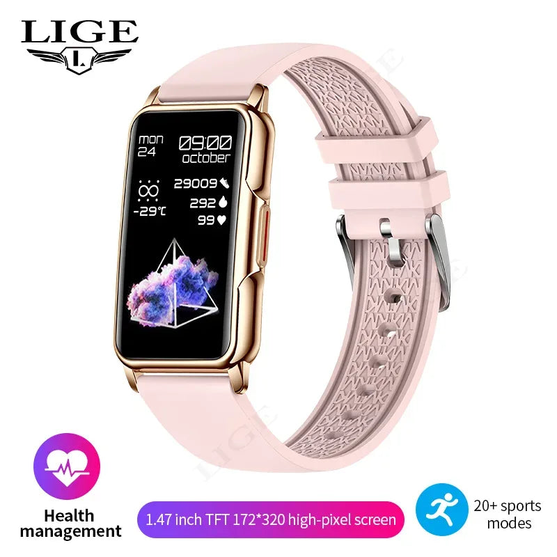 LIGE Women Smart Band Men Watch 1.47 inch Full Touch Heart Rate Sport Fitness Smartwatch New Outdoor Smart Bracelet Ladies 2025