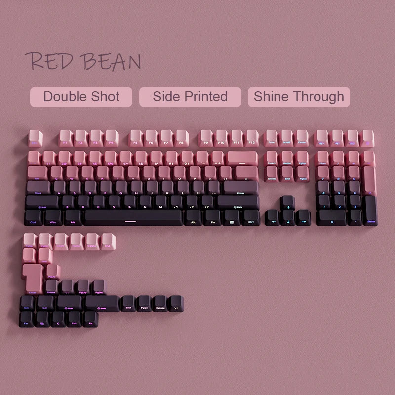 Babysbreath Side Print Shine Through Keycap Cherry Profile Double Shot PBT Keycaps 130 Key for Cherry MX Switches Gamer Keyboard
