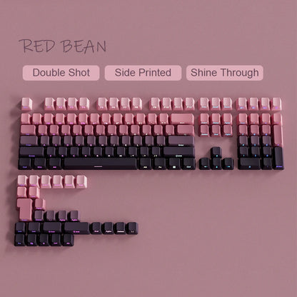 Babysbreath Side Print Shine Through Keycap Cherry Profile Double Shot PBT Keycaps 130 Key for Cherry MX Switches Gamer Keyboard