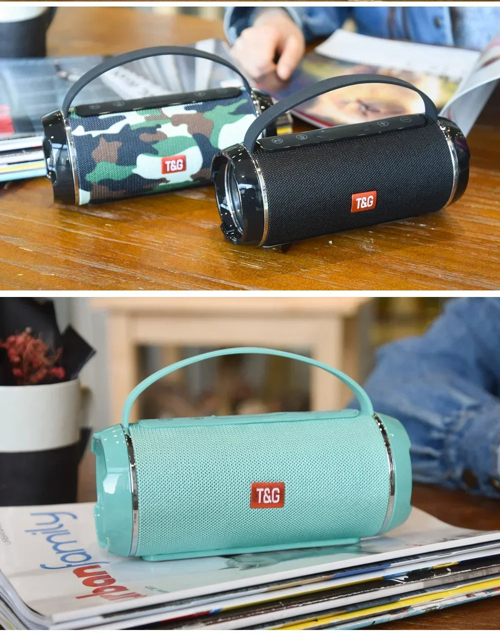 TG116c Bluetooth Speaker TWS Wireless Powerful Box Portable Outdoor Speakers Waterproof Subwoofer 3D Stereo Sound HandsFree Call