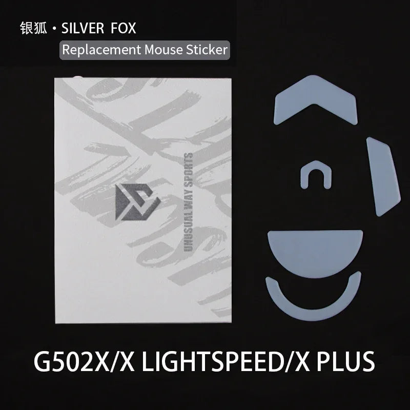 UnusualWaySports Mouse Skates Feet G502X PLUS Lightspeed Glides Curve Edge Magic Ice Silver Fox Version