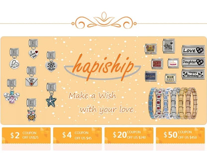 Hapiship Family Women Fashions Mountain Hat Bus House Charm Links Fit 9mm Bracelet Stainless Steel Making DIY Jewelry NEW153