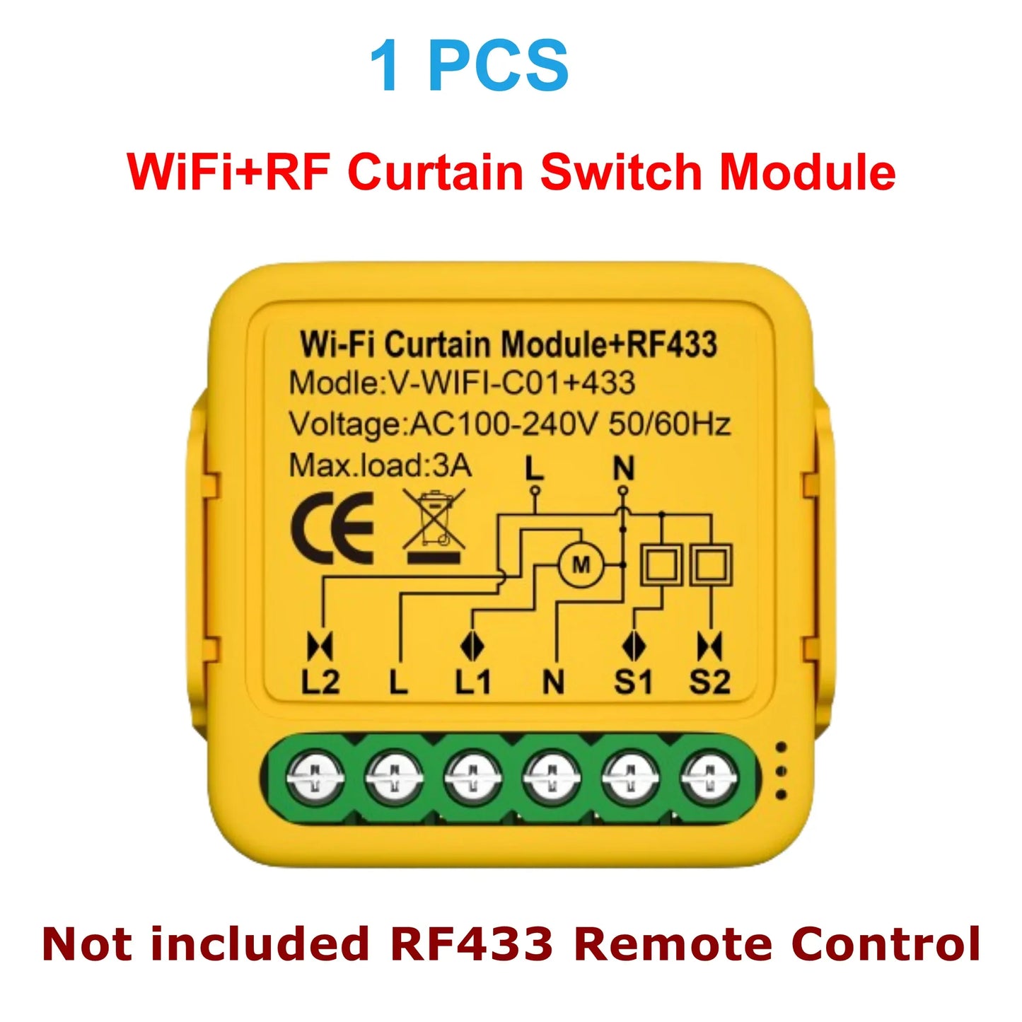 Tuya WiFi RF433 Smart Curtain Switch Controller Connect Roller Shutters Blinds Motor Switch Smart Life APP For Alexa Google Home
