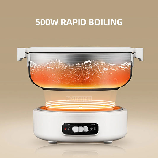 Kitchen Fast Heating Cooker Durable Portable Foldable Multi Cooker Split Stainless Steel Electric Pot
