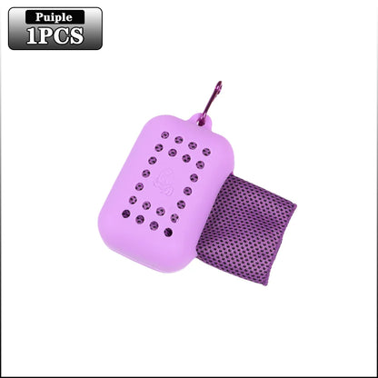 10PCS Portable Mini Silica Gel Set Cold Towel Polyester Fiber Outdoor Cooling Towel Fitness sports gym Run quick Dry Cool Towel