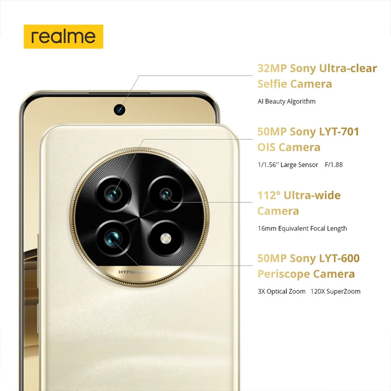 realme 13 Pro Plus Smartphone with Google Play Snapdragon 7s Gen 2 5G Chipset 5200mAh Battery Sony LYT-600 Periscope OIS Camera