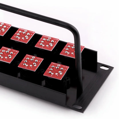 1U 2U Rack Patch Panel 8 12 16 24 Way Channel Flight Case Mount for XLR Connecctor Male Female SpeakOn Cabinet Mounting Panel