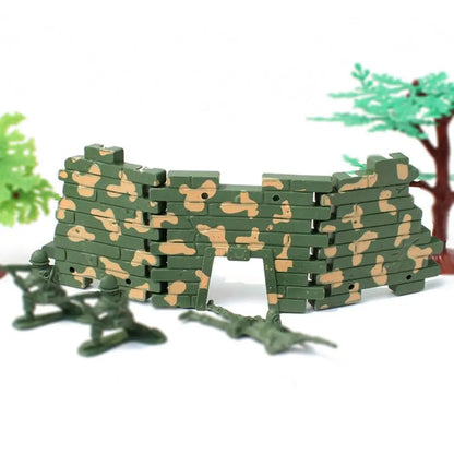 1Set Military Scene Accessories German Army Base Barbed Wire Building Block Fence Isolation Net Door Parts MOC Bricks Toys Kids
