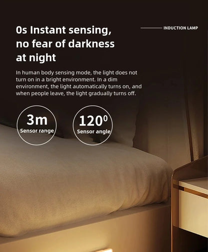 10-50cm LED Motion Sensor Light Night Wireless Lamp USB Battery Rechargeable Wall Under Cabinet For Bedroom Kitchen Lighting