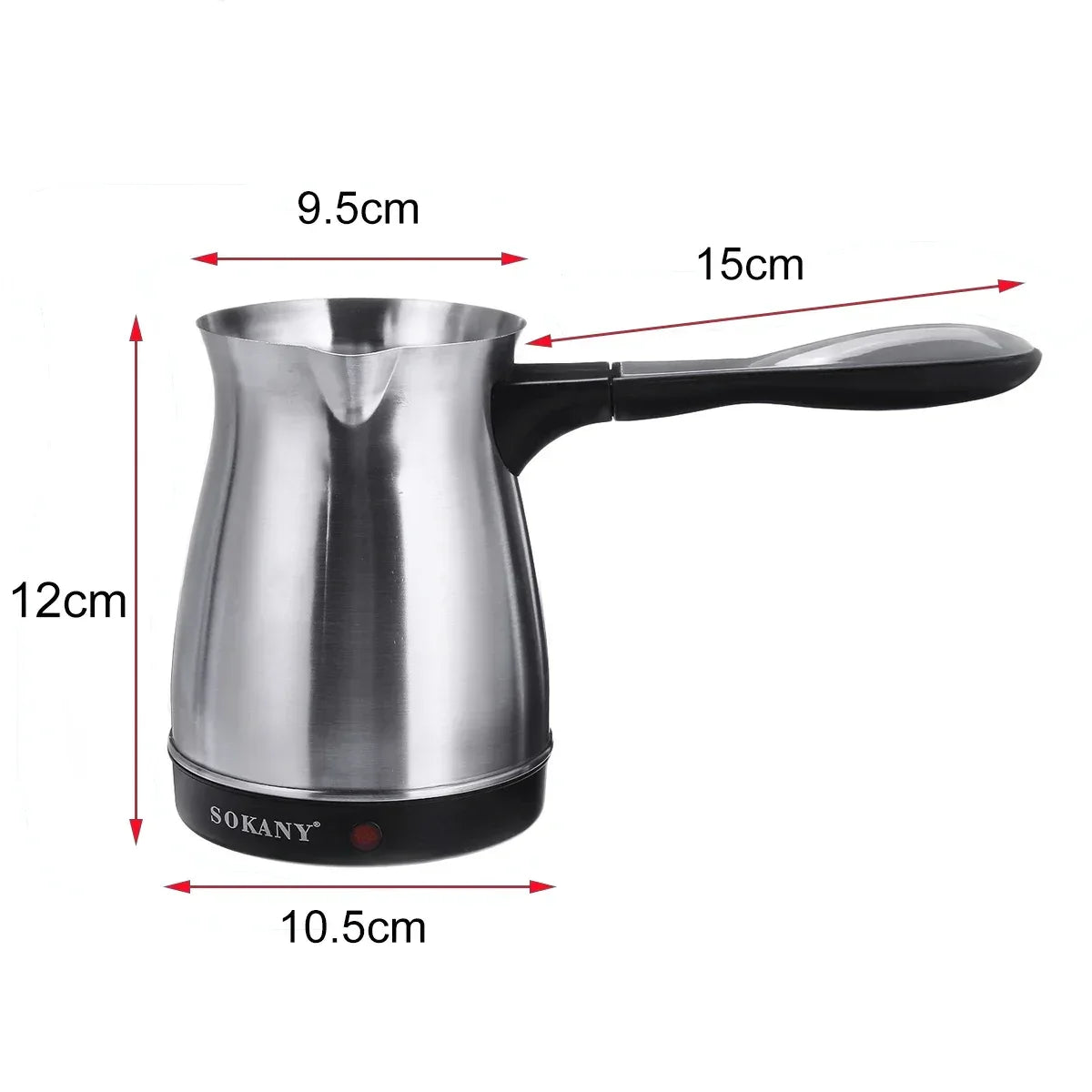 220V 500ml Electric Coffee Pot Portable Espresso Machine, Stainless SteelSeparated Italian Mocha Pot, Greek Turkish Coffee Maker