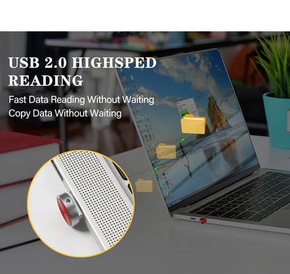 Mini Metal USB Flash Drive 128GB High Speed Memory Stick 64GB Blue Waterproof Pen Drive 32GB Circular Button USB Stick 16GB 8GB