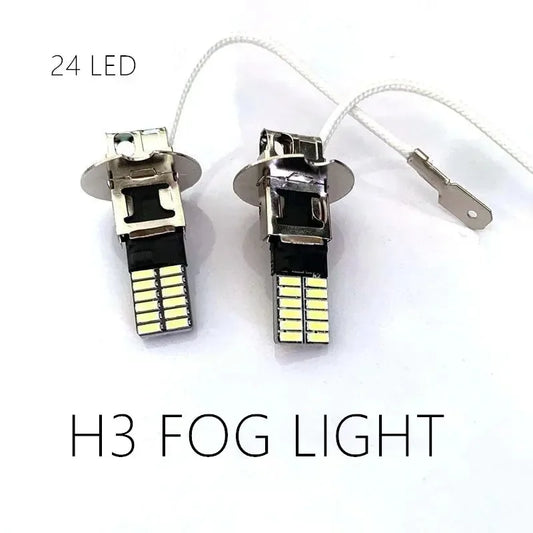 2Pcs H3 LED Headlight Car Fog Light Bulbs Auto Driving Running Lamps 12000LM 80W 12V 24V by PDG ibma