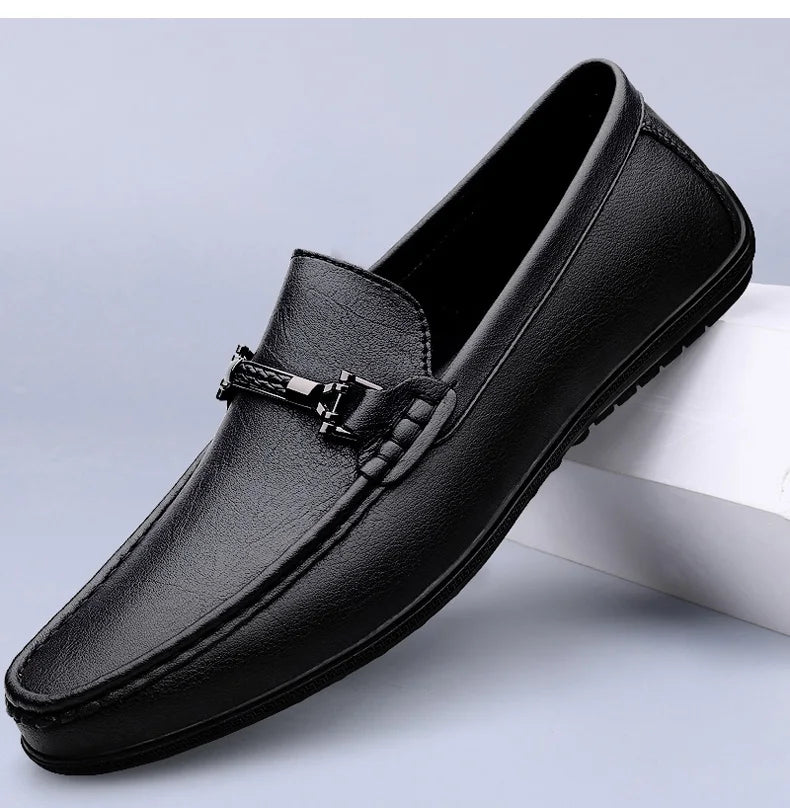 Men Loafers Slip on White Leather Shoes Casual Fashion Luxury Shoes Designer Italian Brand Loafer Moccasins Four Seasons