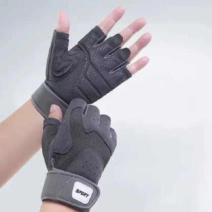 Half Finger Bodybuilding Gym Gloves Weightlifting Dumbbell Training Anti-Slip Fitness Gloves Crossfit Workout Exercise Men Women