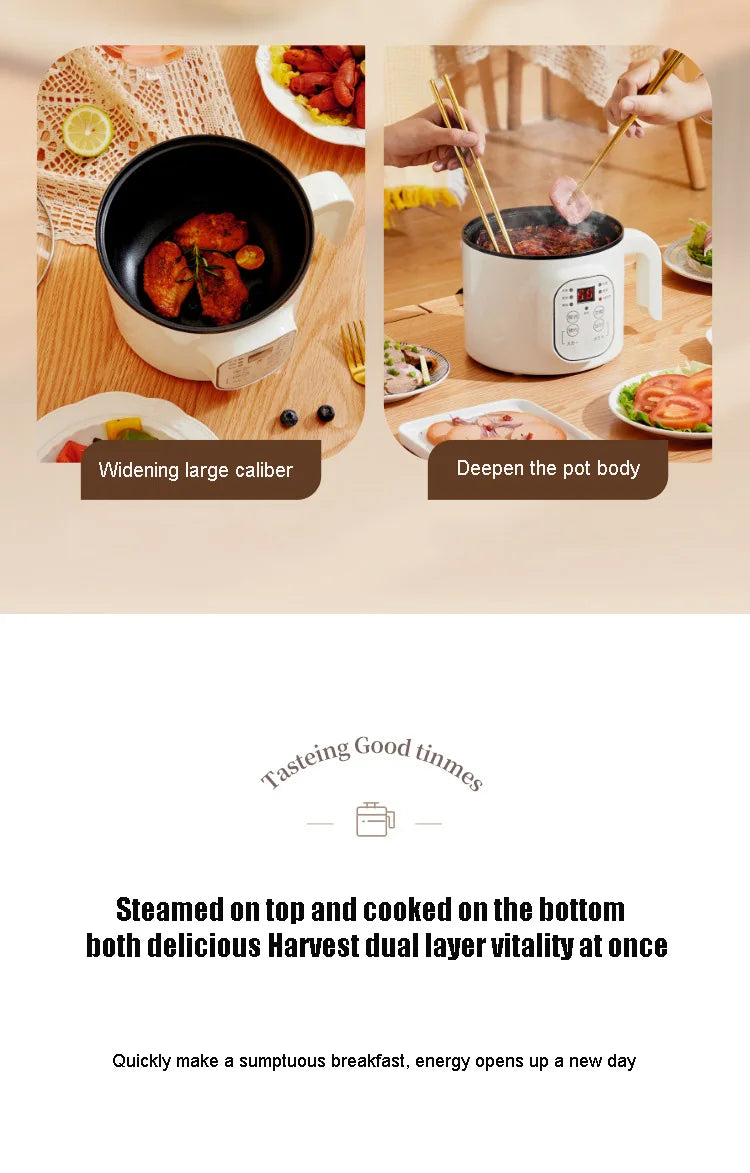 Multifunctional Electric Slow Cooker Portable Dormitory Student Office Staff Mini Electric Pot Stir Stew Non-Stick Rice Cooker
