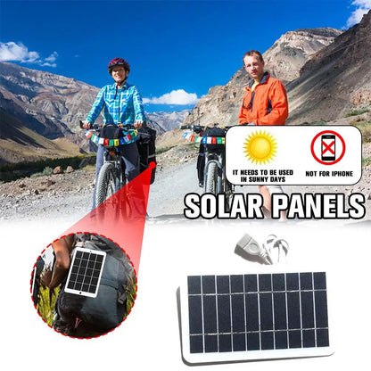 5V 400MA Solar Panel Charger Output USB Type-C Portable Solar System Mobile Phone Charger Electric Fan Outdoor Camping Home