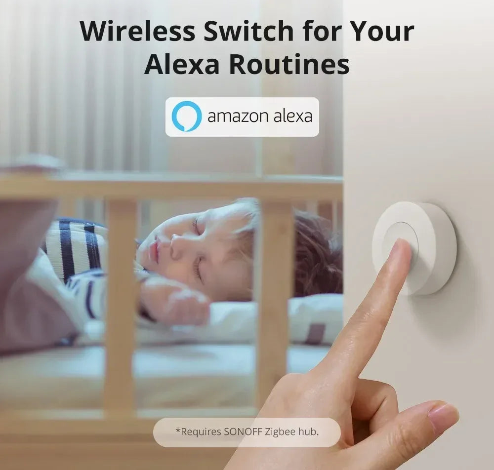 SONOFF SNZB-01P SNZB 01P Sonoff Wireless Switch Zigbee Scene Switch Two Way Control Act As Doorbell Emergency Button Via Google