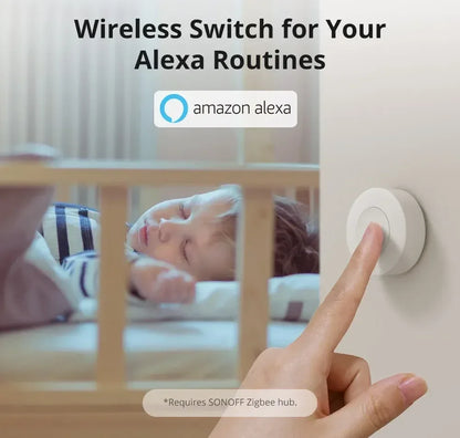 SONOFF SNZB-01P SNZB 01P Sonoff Wireless Switch Zigbee Scene Switch Two Way Control Act As Doorbell Emergency Button Via Google