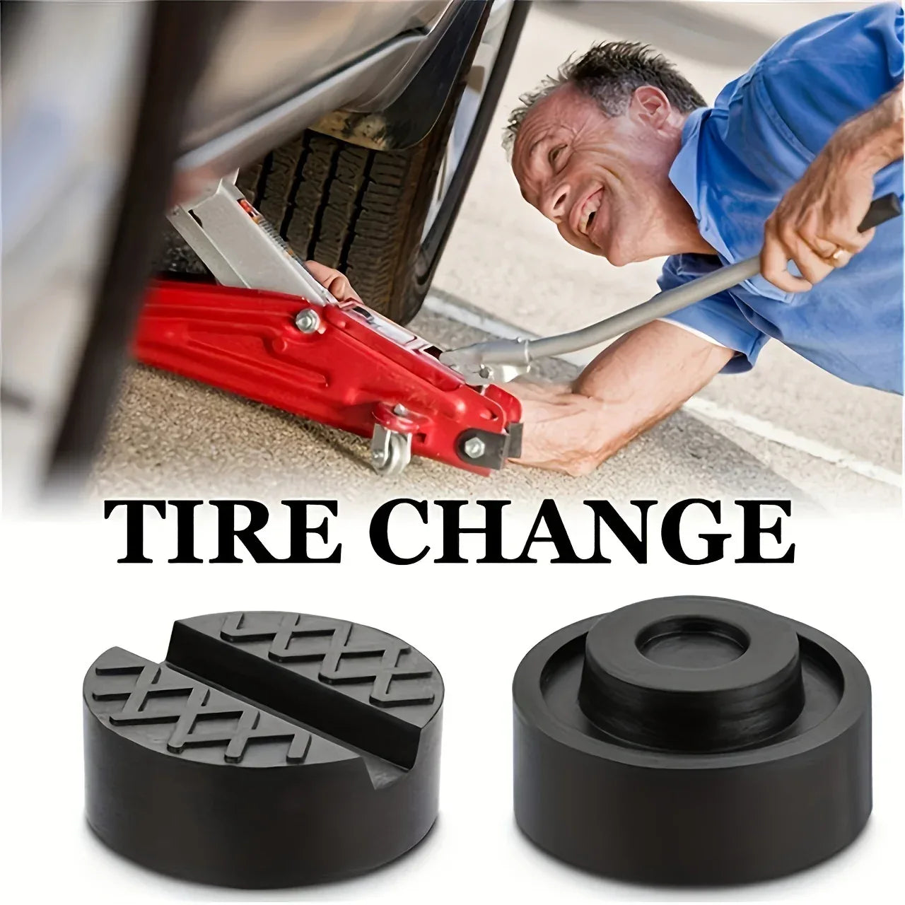 Universal Rubber Jack Pad Support Pinch Weld Slotted Floor Frame Rail Adapter Car Removal Repair Tool Rubber Block Floor Jack