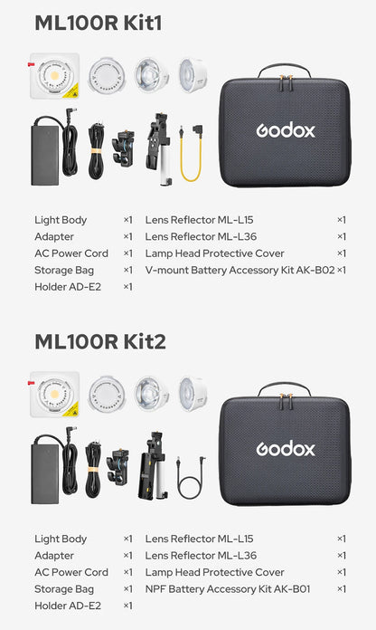Godox ML100R 110W RGB LED Video Light 2800-6500K 11 FX Effects APP Control Godox Mount for Filmmaking/Live Streaming/Vlog