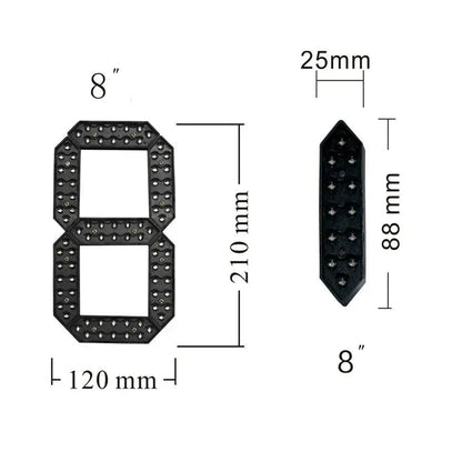 Hot Sale 8 inch Waterproof 7segment Digital Led Module For Price/Time/Temperature/Score Sign